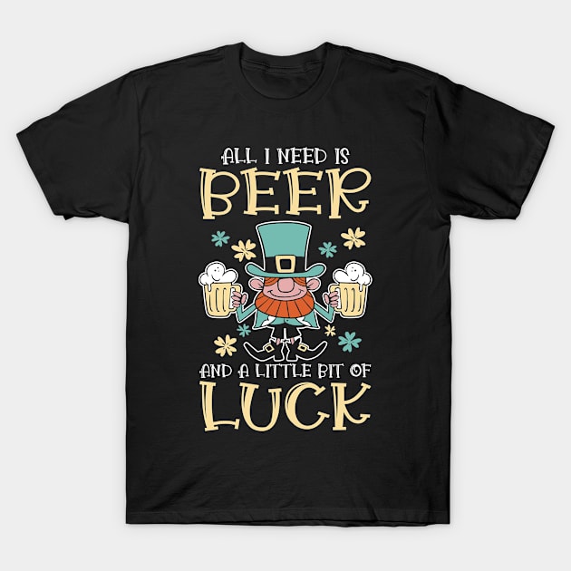 St. Patrick's Day Beer Shamrock Clover Luck T-Shirt by Tom´s TeeStore